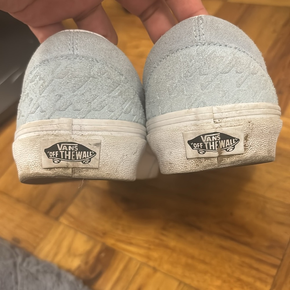 Vans Light Blue Patterned Slip Ons - image 4